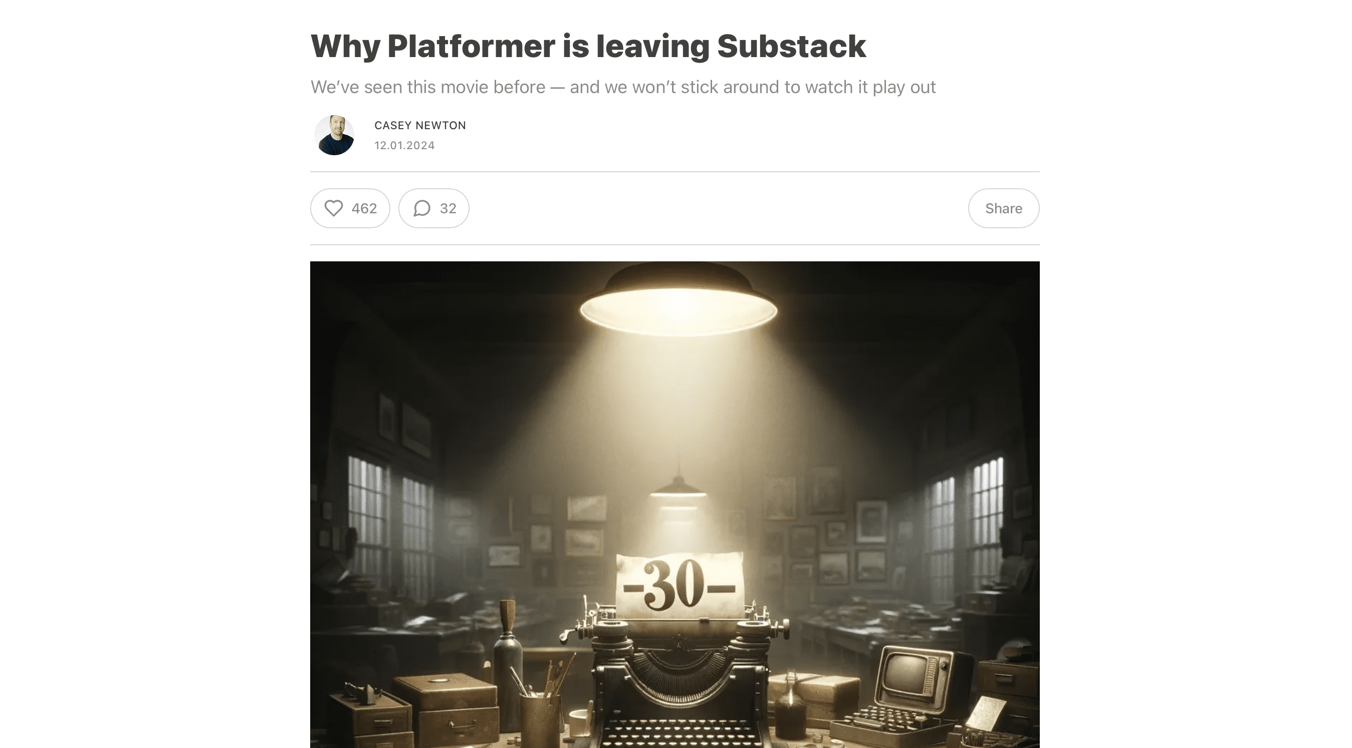 Platformer Leaves Substack for Ghost